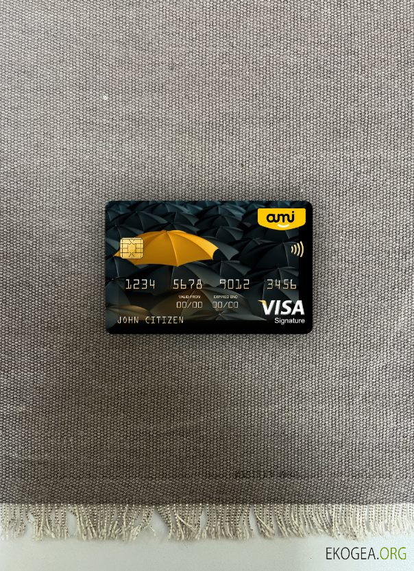 Nouvelle , Zélande Ami Insurance Limited carte de signature de visa bancaire photolook , avant